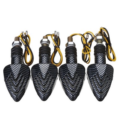 4pcs 12V Motorcycle Turn Signal E-Tested Turn Signal Light Universal Light Black