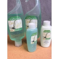 Avon Naturals Cucumber Melon Body Wash Lotion Set 2 Large 2 Small Bottles
