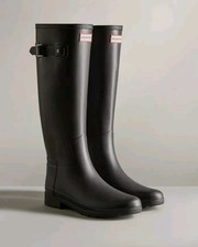 Image of Hunter Refined Slim Fit Tall Wellington Boots & Socks Size 6 RRP £130 & £28