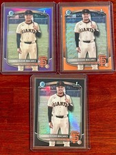 DJEAN MACARES 2025 BOWMAN CHROME 1ST BLACK REFRACTOR /10 + ORANGE WAVE & PURPLE