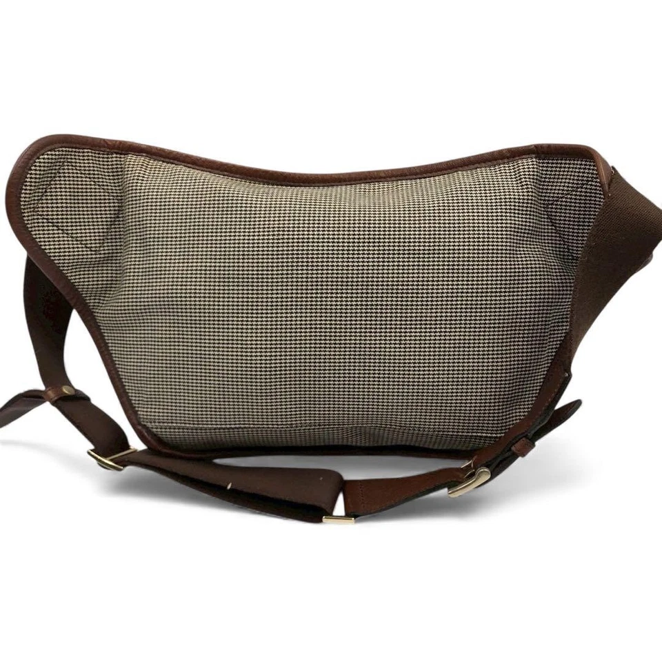 Burberry Black Label Body Bag Tweed Logo Leather Wool Men’s Waist Pouch - Image 3 of 4