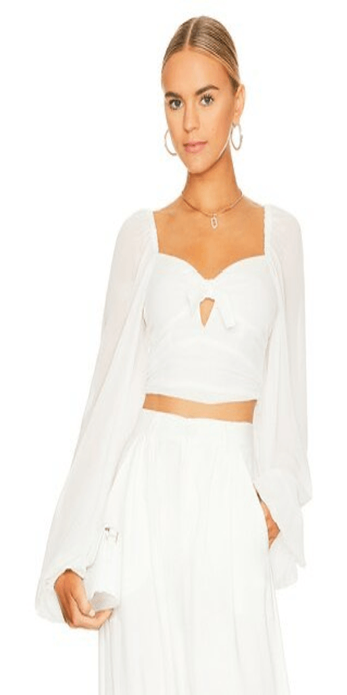 NWT For Love & Lemons x Revolve Trisha Crop Top in White Size XS $153 MSRP