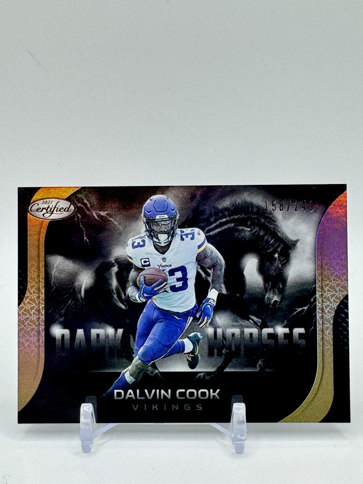 2021 Panini Certified #DH-8 Dalvin Cook Dark Horses Mirror Bronze #/249