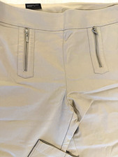 INC International Concepts 12 Women s Beige Skinny Flat Front Dress Pants Zipper