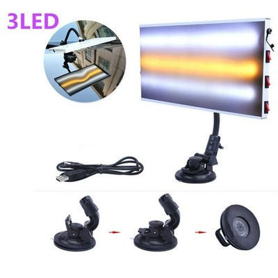 New Tool LED Light Paintless Dent Repair Hail Removal 3 Strips Car Body Lamp