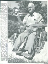 1973 Tampa Florida Rip Sewell Wheelchair Double Amputee Wirephoto 8x10