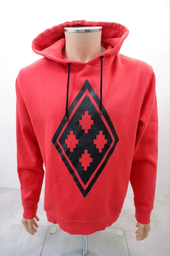 Felpa con cappuccio uomo Marcelo Burlon taglia M media stampa logo rosso