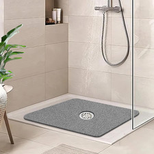 Square Shower Mat 24X24 Non Slip Bath Mat for Tub, Soft PVC Loofah Bathtub Mats