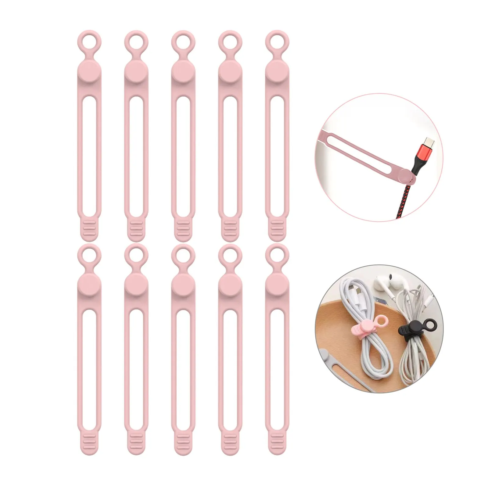 Silicone Cable Ties,Cord Organizer,Cable Straps,Reusable Cord Ties,Travel Cable