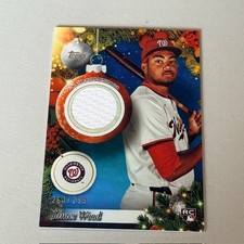 2025 Topps James Wood Rookie RC Player Worn Jersey Patch Holiday Mega Nationals