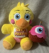 FNAF Jazwares Five Nights At Freddy's Wave 2 Toy Chica 8" Plush Glow GITD Eyes