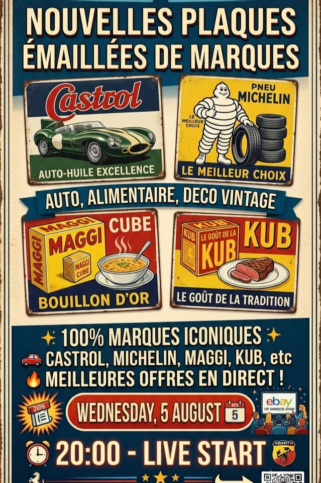Plaques émaillées à prix imbattables -- 100 % marques iconiques --