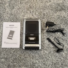 Jensen MCR-100 Cassette Player Recorder w Microphone, Manual Power Cord - EUC