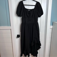 Scarlet Darkness Victorian Fairy Drawstring Pockets Renaissance Hi/Low Dress. XL