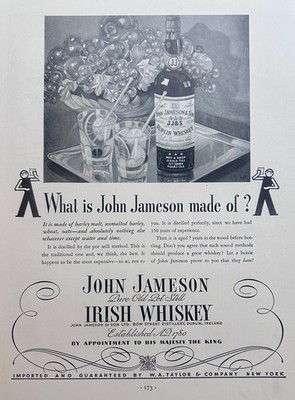 1934 John Jameson Irish Whiskey Dublin Ireland Vintage Ad #1636