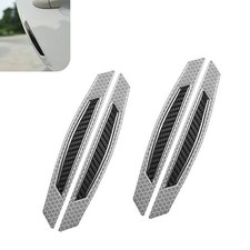 4Pcs Reflective Car Door Edge Guards, 6.7x0.8 Inch Car Door Edge Bump white