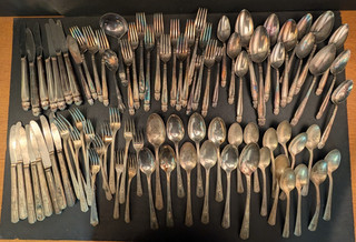 Approx 7 LBS Assorted Silverplate Flatware Forks Knives Spoons (various makers)