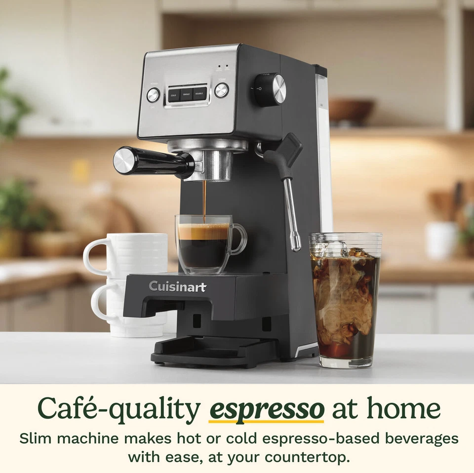 Cuisinart Espresso Bar Collection Slim Espresso Machine EM-160 Regalo NUEVO SELLADO Foto 4 de 4