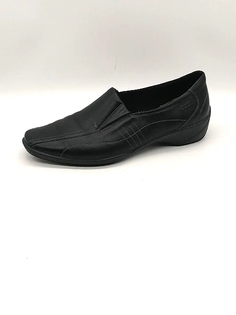 Mocassini Ecco Light donna nero lucido EUR 40 scarpe da passeggio pelle elasticizzate 44103