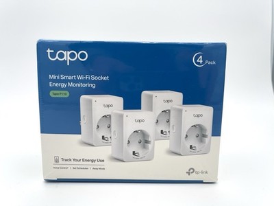 Tapo TP-Link Smart WLAN Steckdose P110 mit Energieverbrauchsmesser, 4 Pack