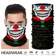 Skull Joker Clown Neck Gaiter Scarf Costumes Halloween Face Mask Balaclava