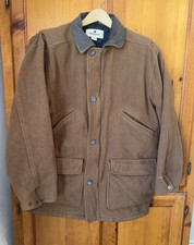 Woolrich Men  s L Vintage Wool Blend Jacket Coat Brown Zip Button Overcoat READ