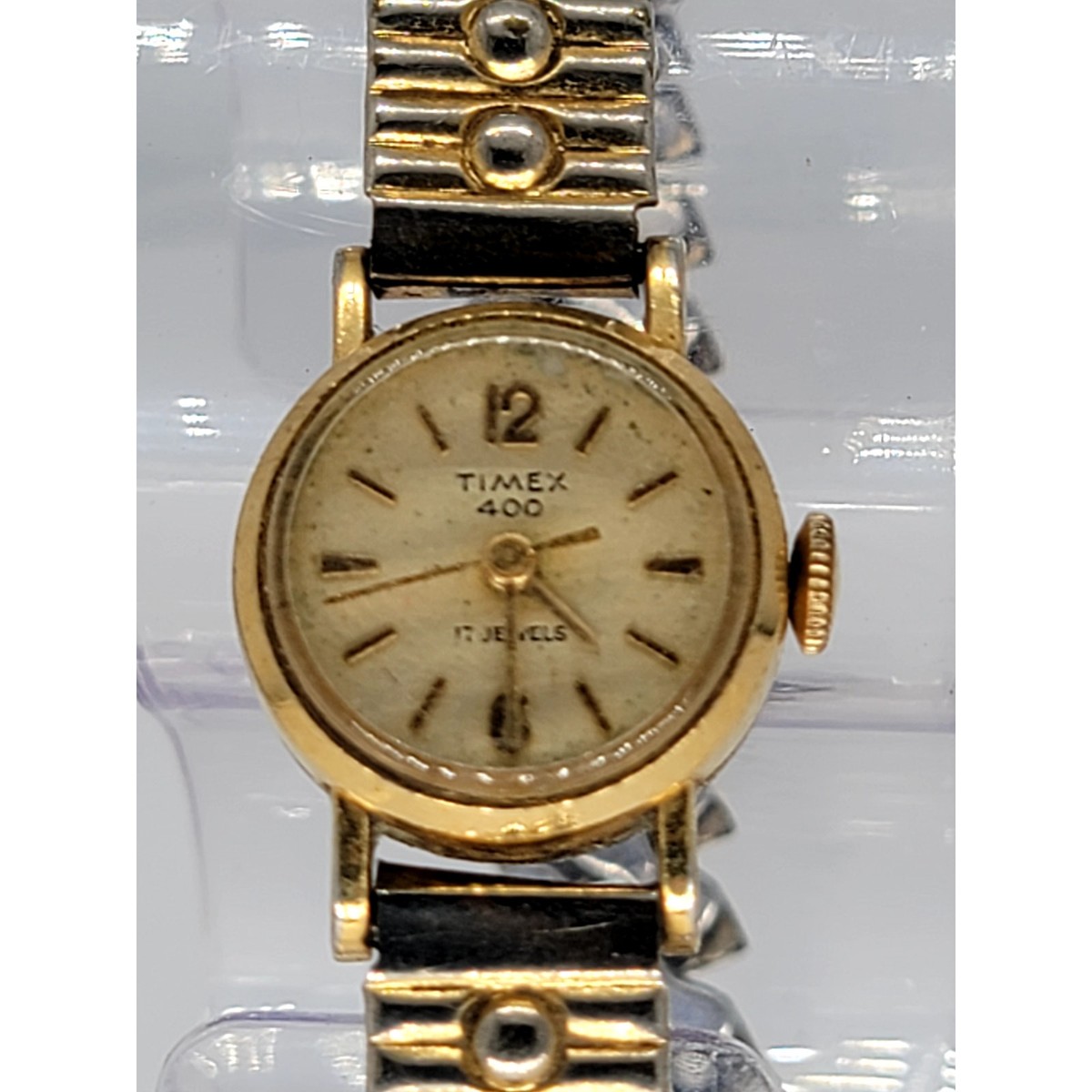 Vintage 1973 Timex Goldtone Hand Winding 17 Jewel Ladies Watch Wristwatch Vintage 1973 Timex Ladies Watch, Gold Tone 17-jewels, Hand  main image 2