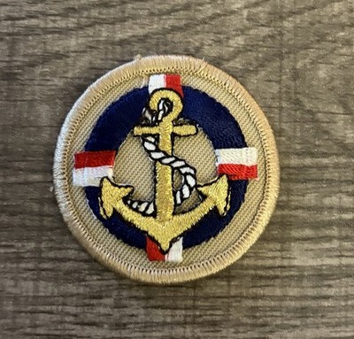 Vtg Life Preserve With Anchor Patch Nautical Embroidered Patch