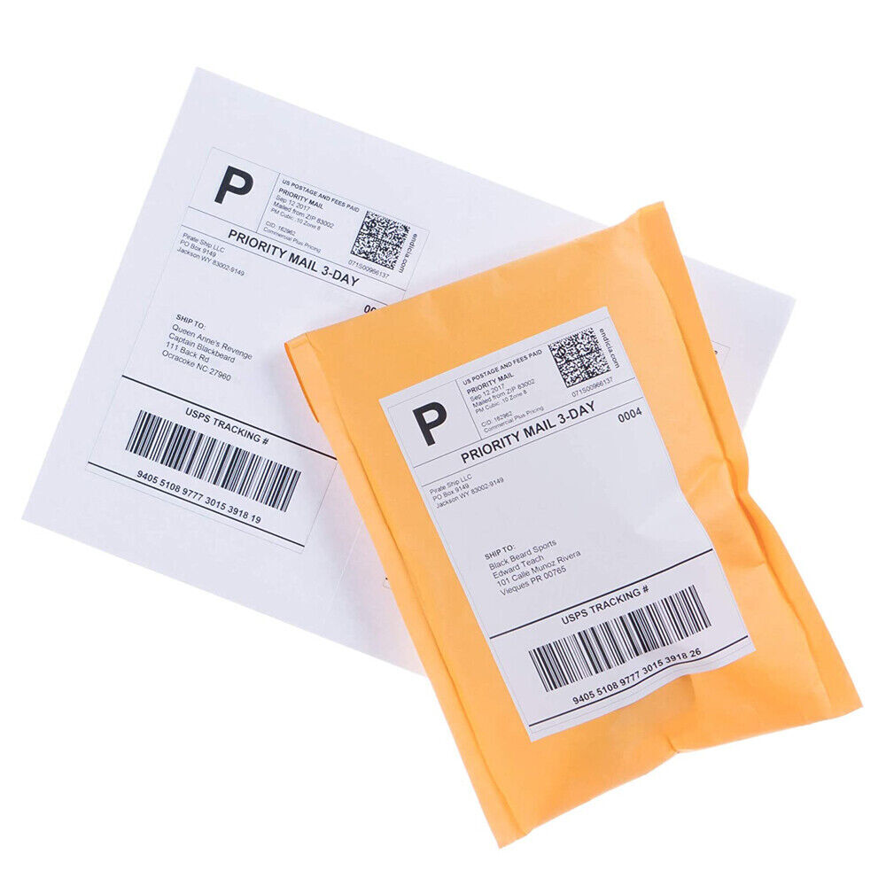 50 Shipping Address Labels Blank 8.5"x5.5" Half Sheet Self Adhesive 2 Per Sheet