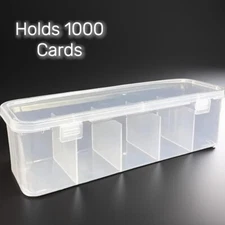 Trading Card Storage Box with Dividers, Holds 1000 Cards, Pokemon | MTG | Sports