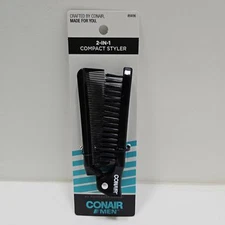 New Conair Men 2-in-1 Compact Styler Brush and Comb