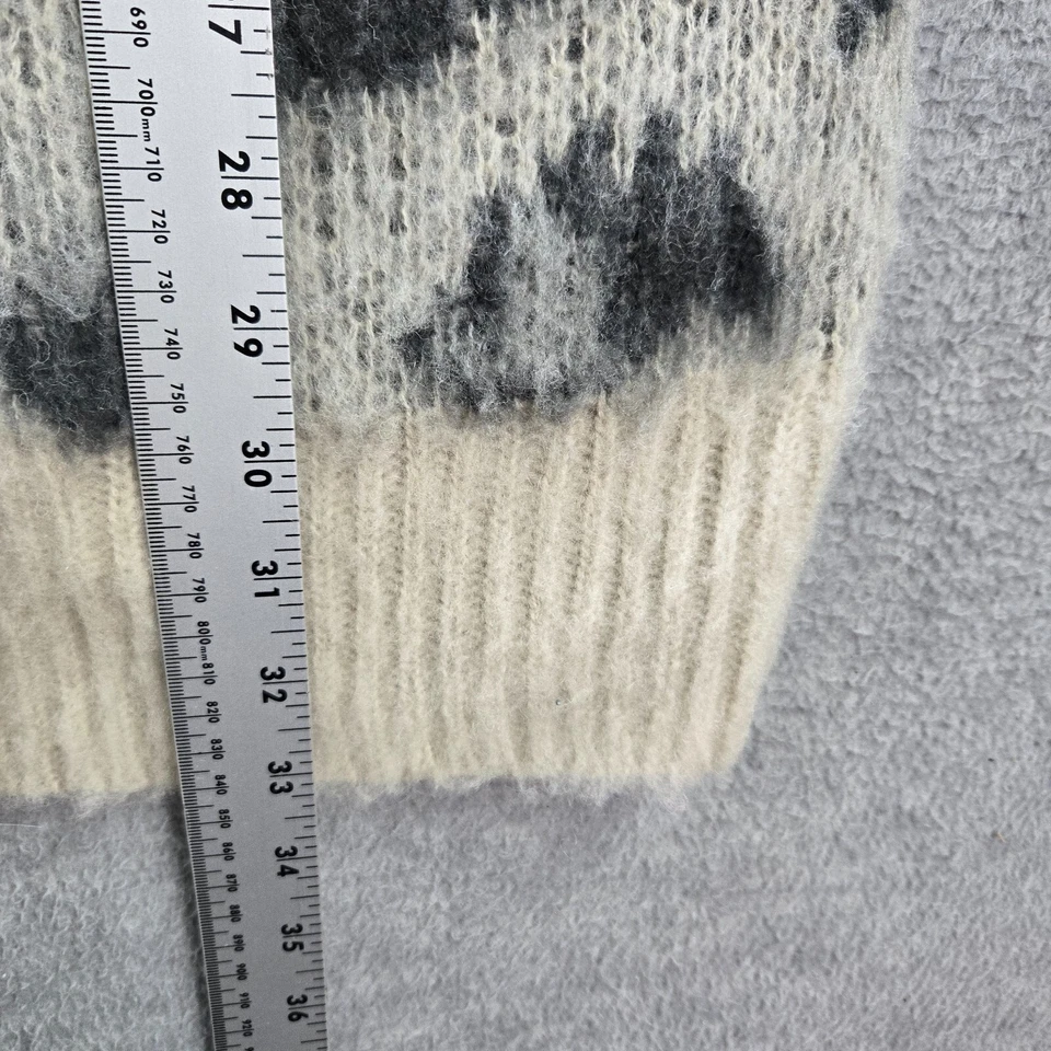 Suéter Free People Mujer M Crema Leopardo de las Nieves Fuera de África Cárdigan Mezcla de Lana Foto 4 de 4