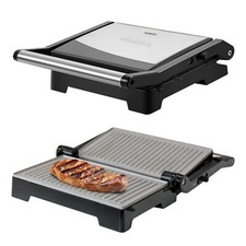 Schallen Panini Grill Press & Toastie Maker Machine Non Stick Black & Silver