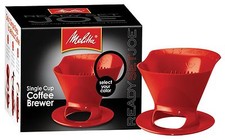 6 Pack of Melitta Ready Set Joe Single Cup Coffee Brewer Red with Filters