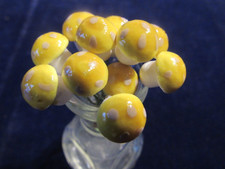 Vintage 12pc Orange Polka Dot 5/8" Mushroom Spun Cotton Millinery Craft Lot Y19b