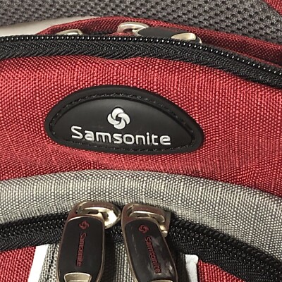 Samsonite  Backpack in Red and Gray Samsonite Backpack Luggage Red Gray Laptop Bag Travel School  main image 2