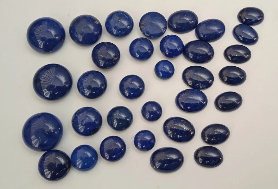LAPISLAZZULI NATURALE 30 PEZZI CABOCHON  10-18mm  DA MONTARE GIOIELLI ORAFO - Imagen 4 de 4