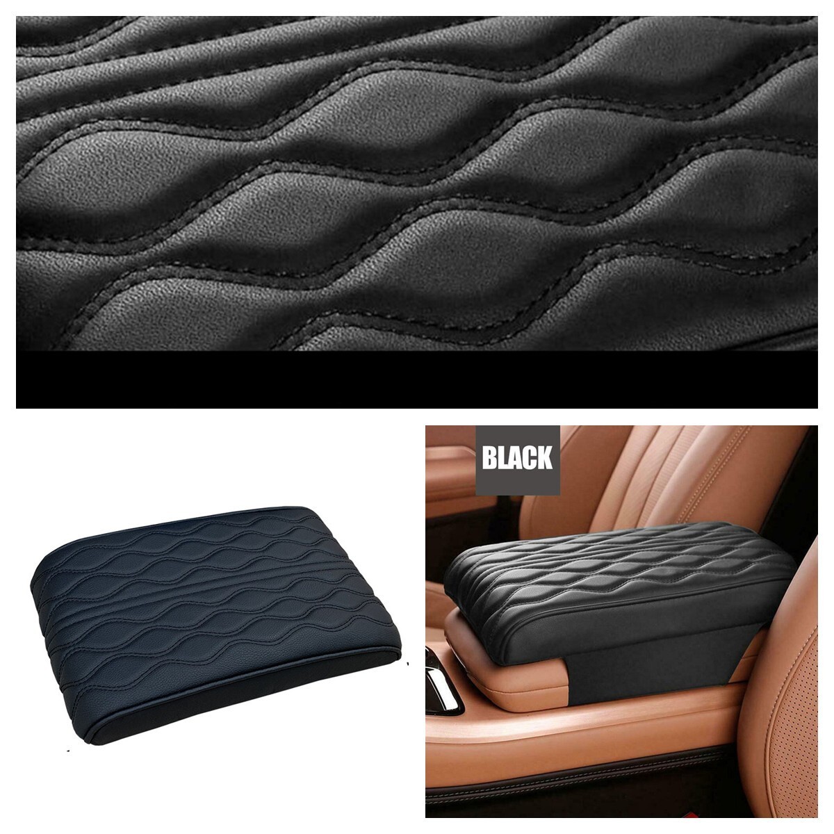 Center Console Armrest Cover For Lincoln Navigator 2014-2025 - PU Leather, Waterproof, Anti-Slip Pad