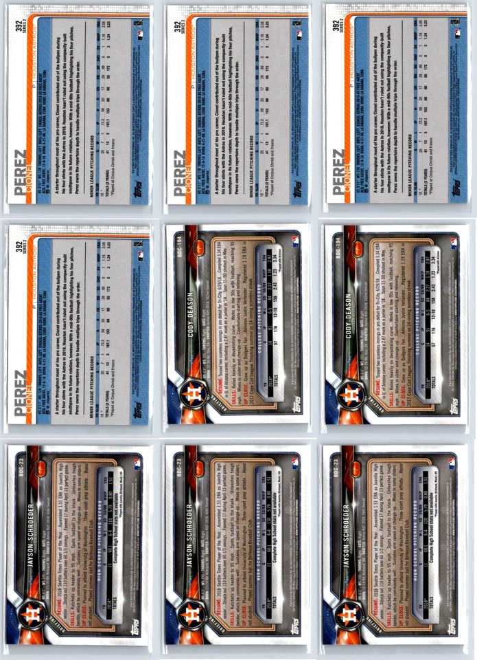 Lote (109) Houston Astros Investor RC Rookie 1º cartão Bowman Chrome Topps - Imagem 4 de 4