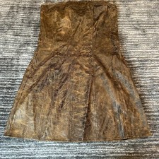 Forever 21 Dress Strapless Medium Mini Brown Faux Leather Cocktail New with Tags