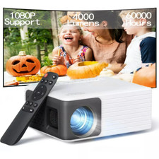 Mini Movie Projector 1080P Supported,Up to 120" Screen 4000Lumens Home Theater,