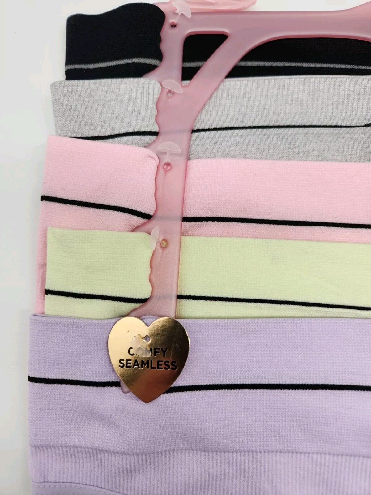 JUICY COUTURE 5 Pack Women's L XL Seamless Logo Thong Panties Black Gray Pink