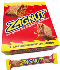 Hershey 18 Count Box ZAGNUT Candy Bars Peanut...