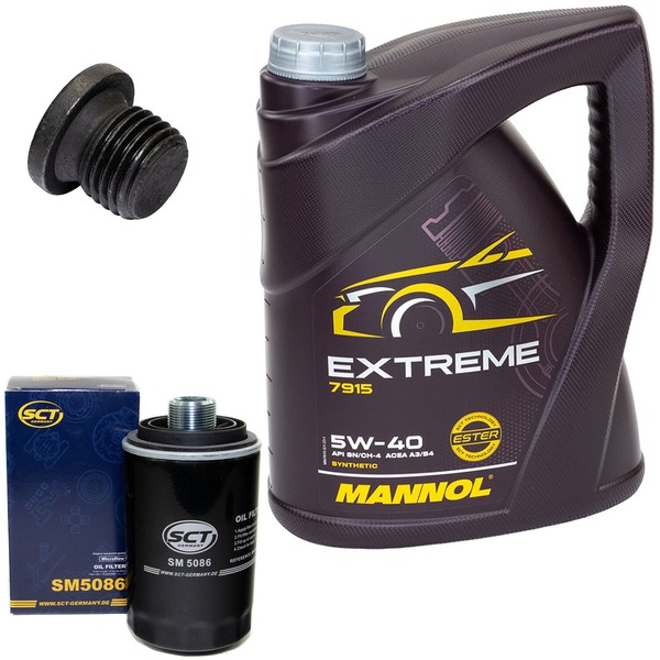 MotoröL Set 5W-40 5 Liter + ÖLfilter SM 5086 + Schraube FüR Seat Exeo VW Amarok-image