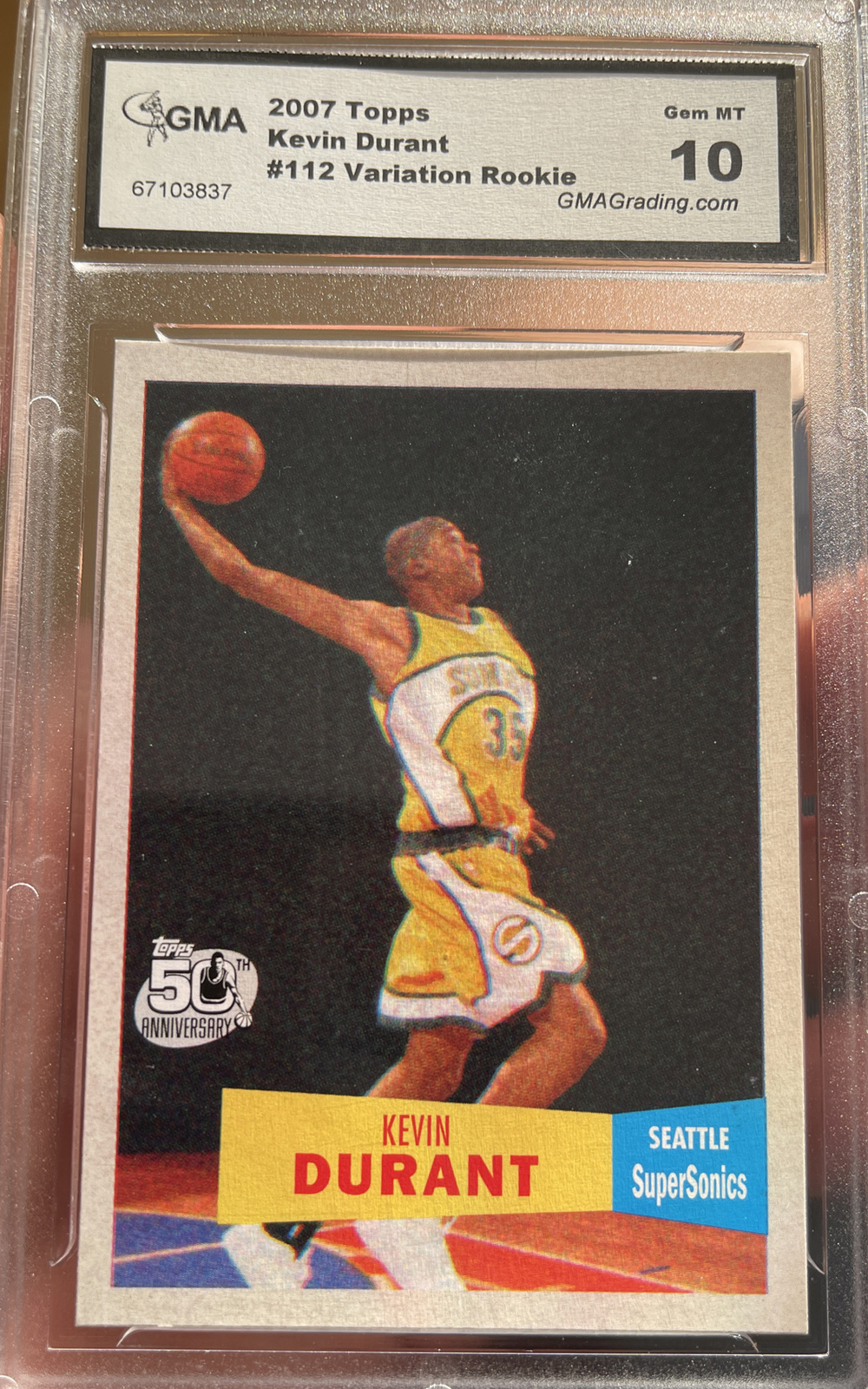 2007 Kevin Durant Rookie Topps Rookie Variation Gem Mint 10 NBA 50th  Anniversary | eBay
