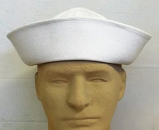 NEW USGI ORIGINAL WHITE U.S. NAVY COTTON SAILOR HAT DIXIE CUP (7½)