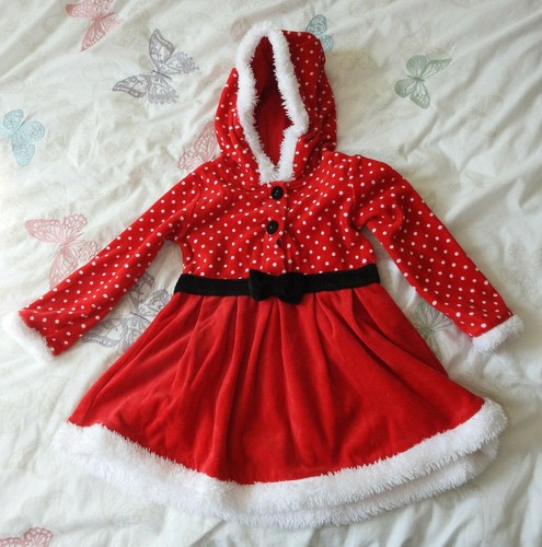 Girls Long Sleeve Red Christmas Dress 