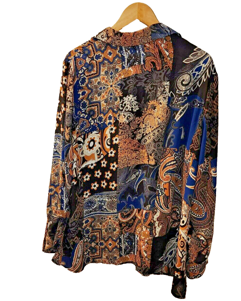 bar III Patchwork Print Long Sleeve Button Down S… - image 7
