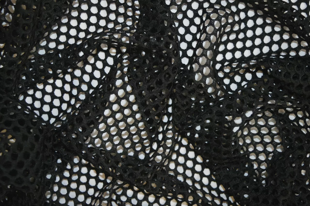 BLACK FISH NET AIRTEX MESH FABRIC POLYESTER STRETCH MATERIAL 3 TO