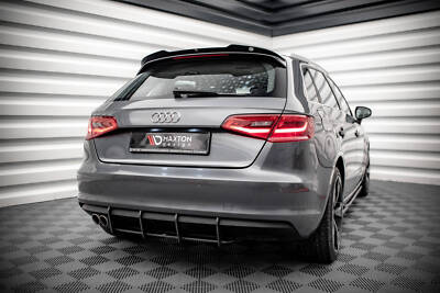 Heck Spoiler Aufsatz Abrisskante für Audi A3 Sportback 8V schwarz Hochglanz